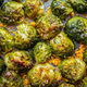Roasted Brussels sprouts on a pan